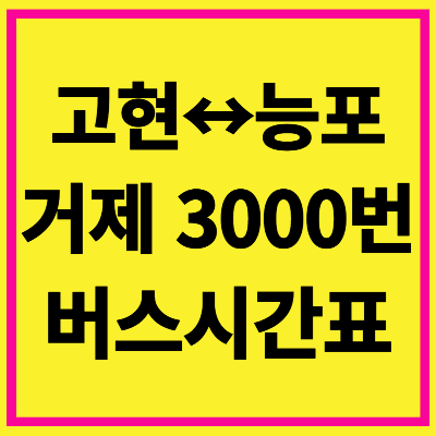 거제 3000번 버스 시간표