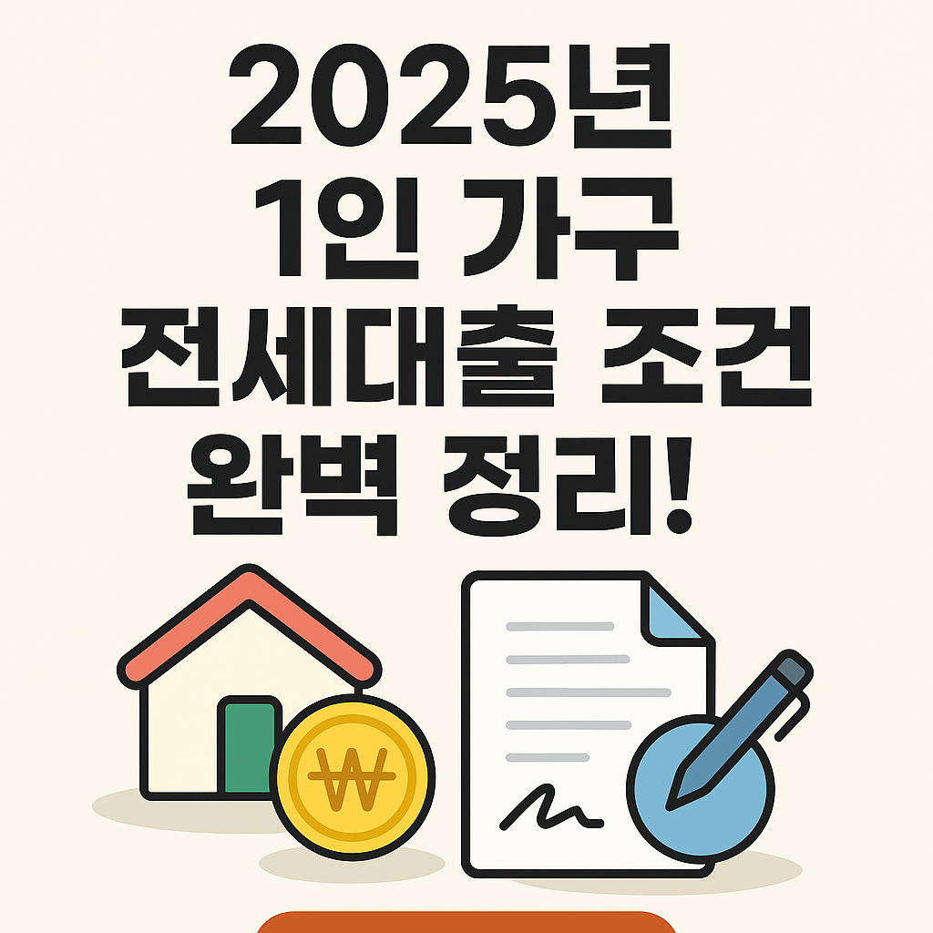 1인 가구도 가능한 전세대출 조건 총정리｜2025년 한국 지원제도 한눈에 보기