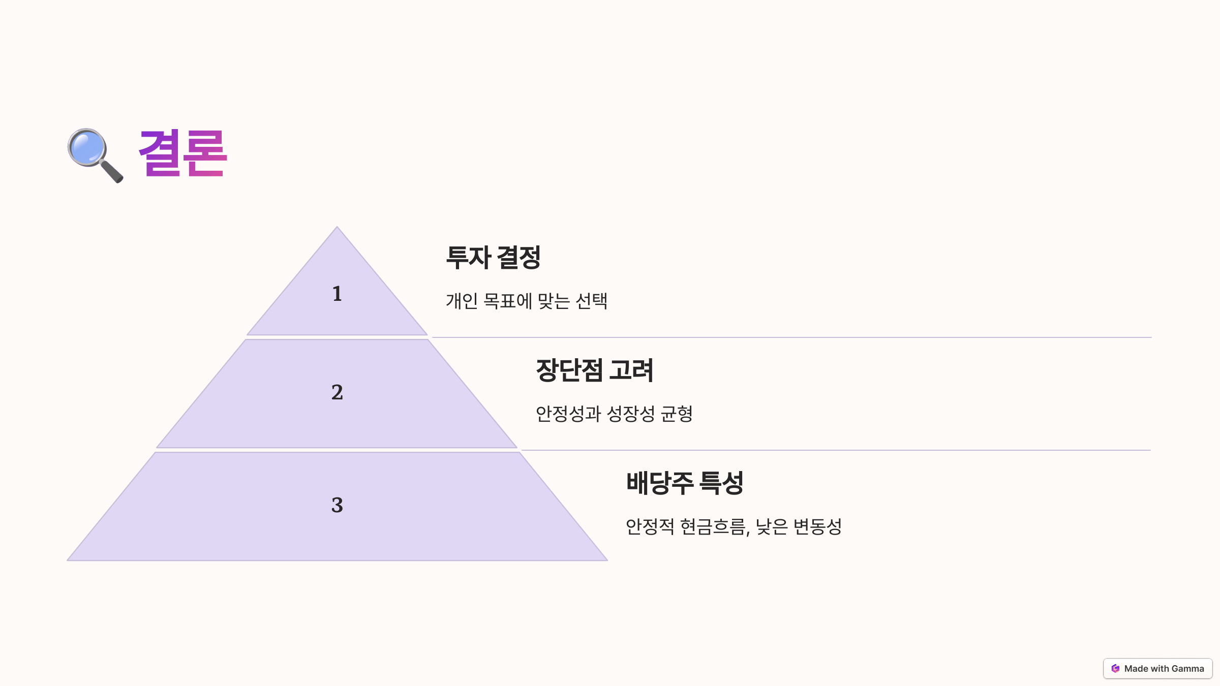 배당주 투자의 장점과 단점 결론 슬라이드 사진