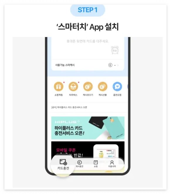 하이플러스카드 모바일 충전방법