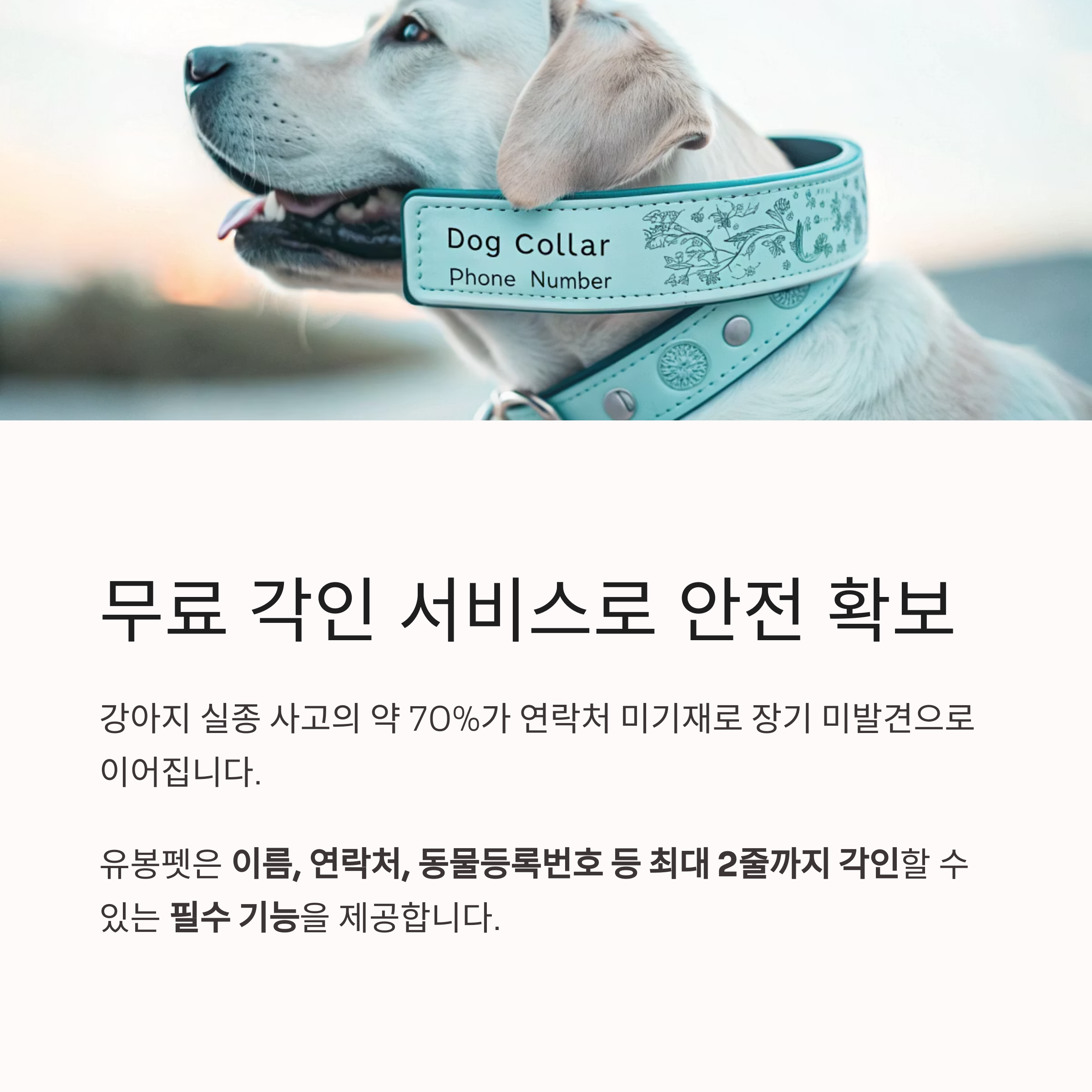 무료 각인 서비스로 안전 확보