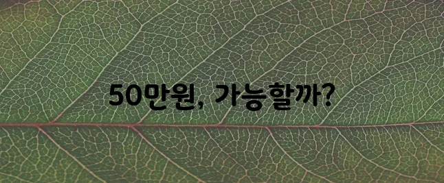 50만원 소액 대출, 지금 바로 확인해 보세요!