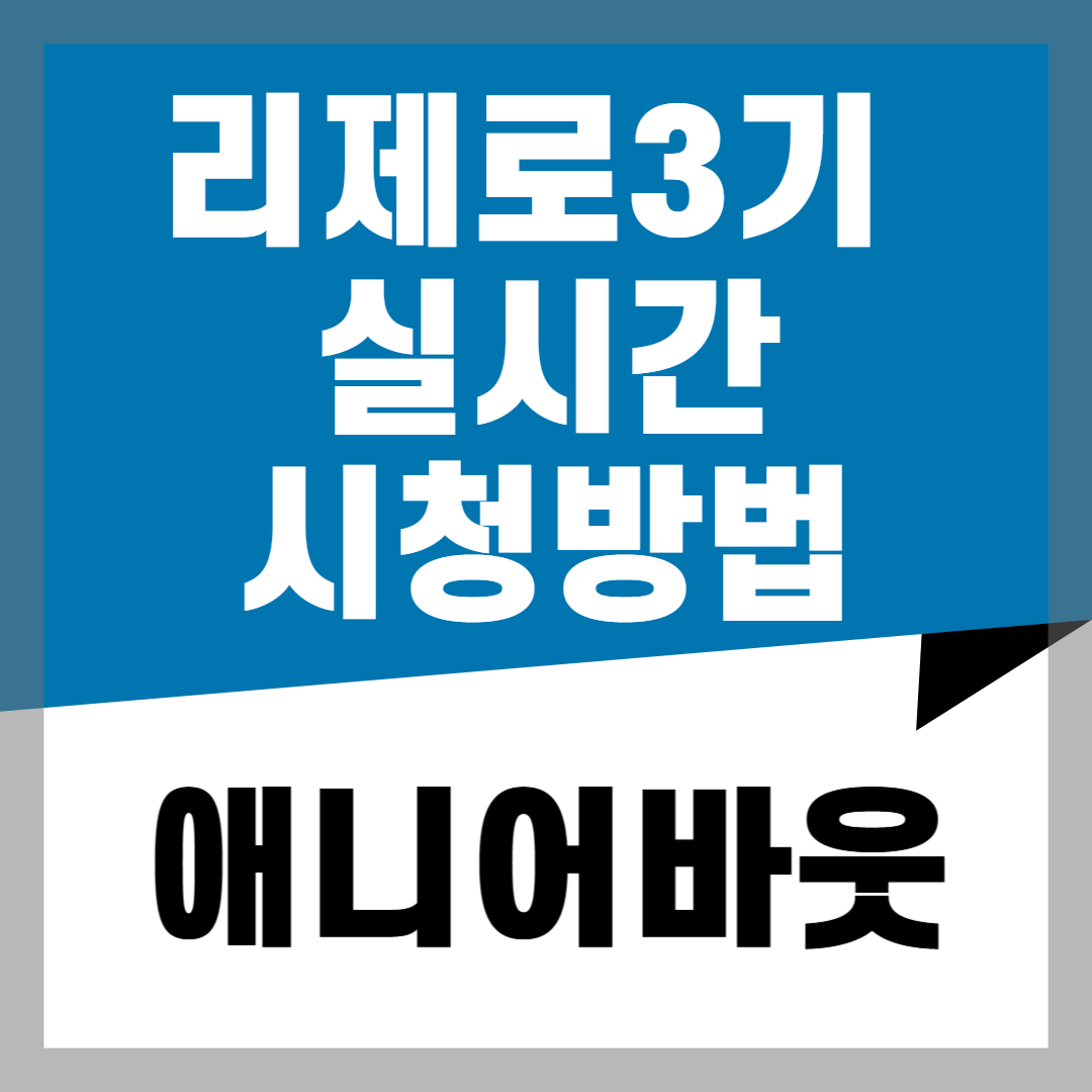 제로부터 시작하는 이세계 생활 3기 실시간 시청 방법