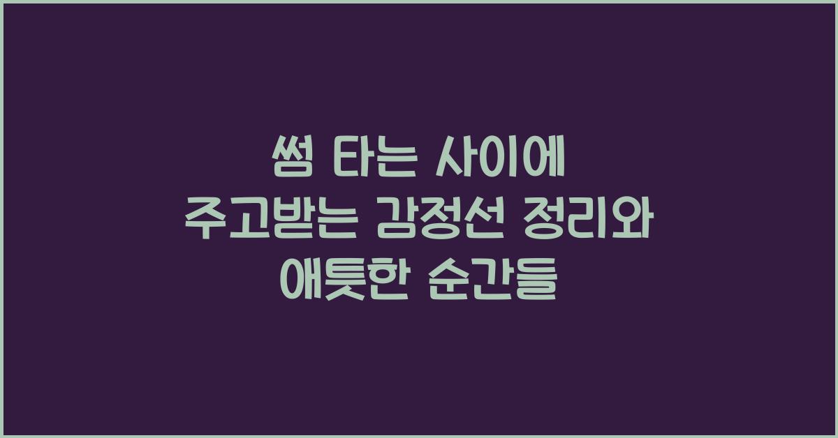 썸 타는 사이에 주고받는 감정선 정리