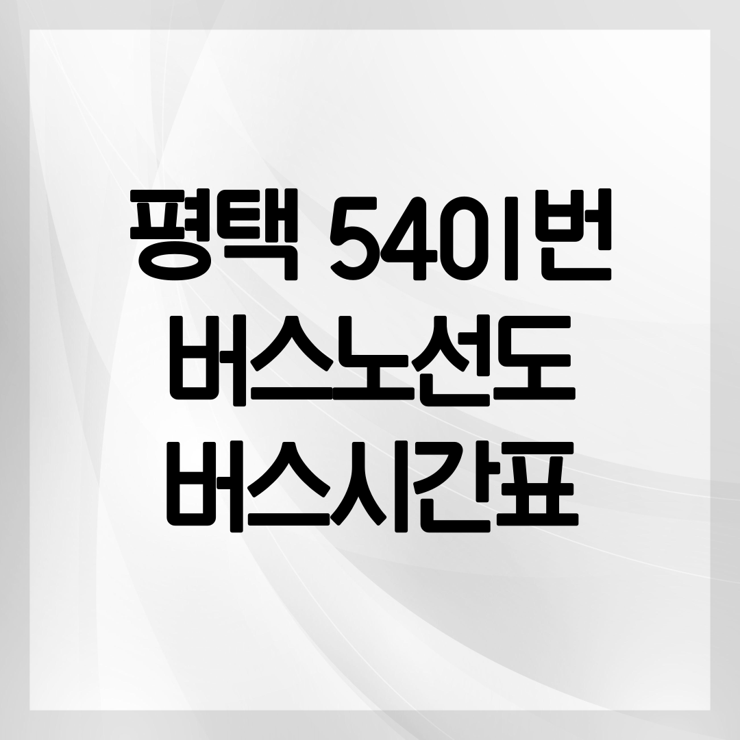 평택 5401번 버스 노선도 안내