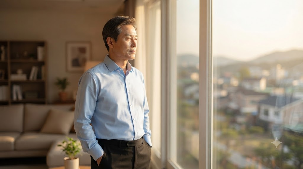 퇴직 후 주택연금이라는 선택지에 대해 고민 중인 남성