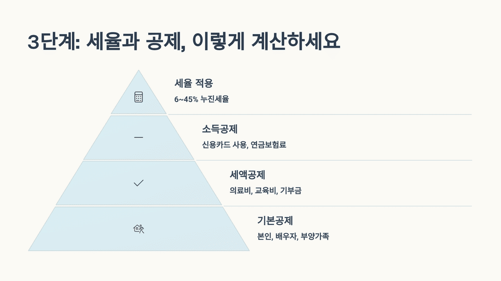 3단계: 세율과 공제 계산하기