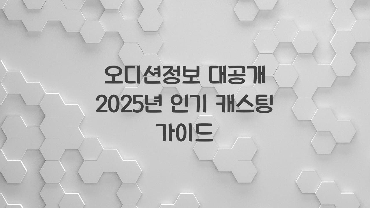 오디션정보