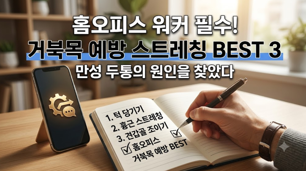 거북목 (경추 하중, 예방 스트레칭, 환경 설정)