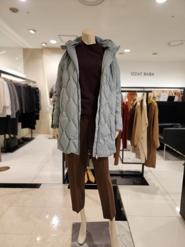 아이잗바바 퀼팅 하프 거위털 후드 패딩 BMBE2PD10