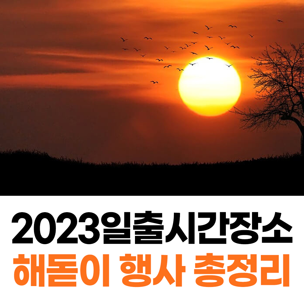 2023 전국 해돋이 지역별 일출 일몰 시간
