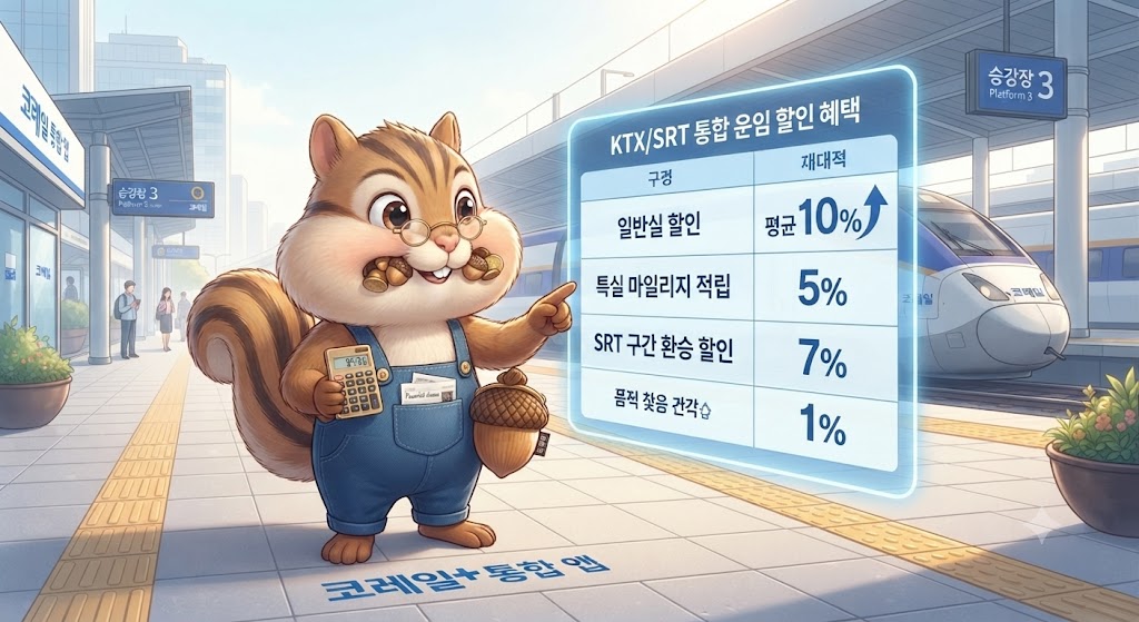 코레일 SRT 통합 운임 인하 마일리지 데이터