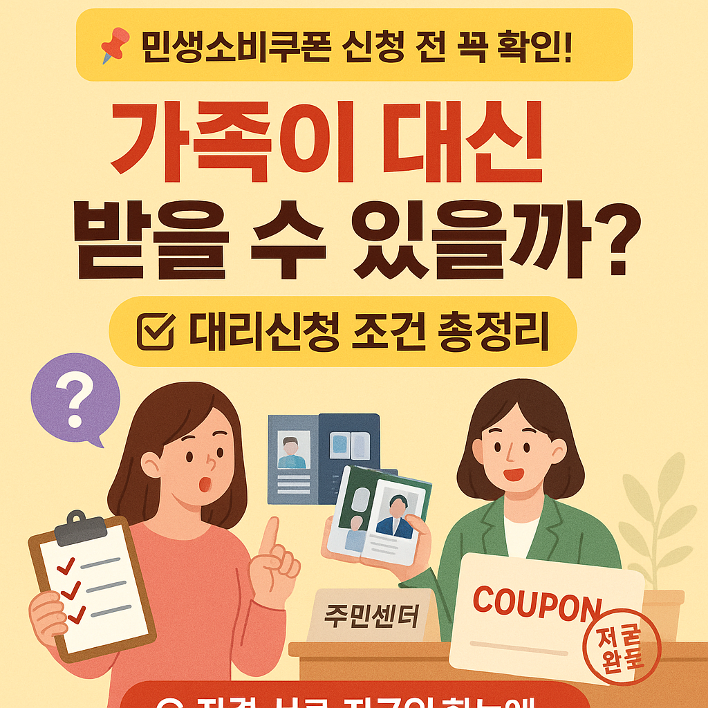 민생회복 소비쿠폰 주민센터 가족일괄수령 가능할까?