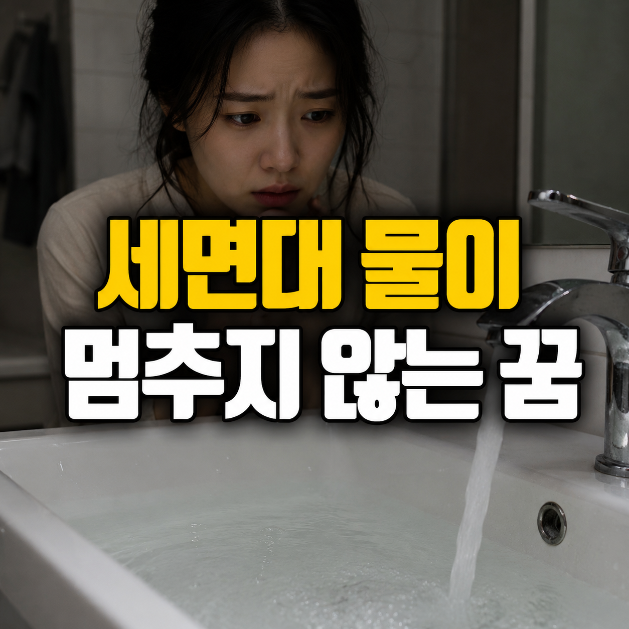 세면대 물이 멈추지 않는 꿈