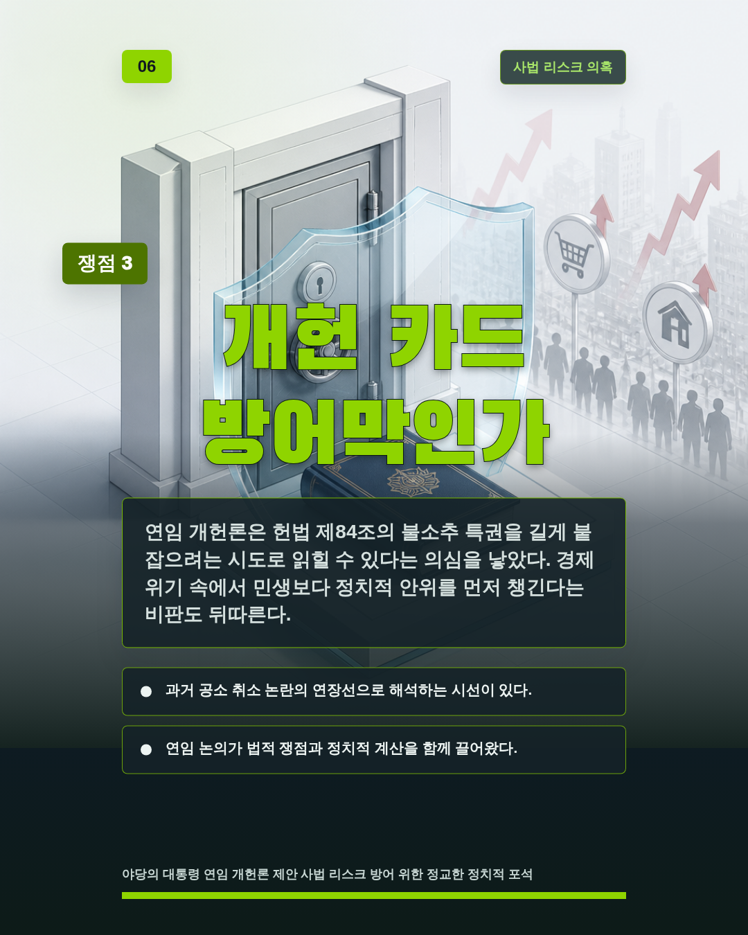 개헌 카드 방어막인가