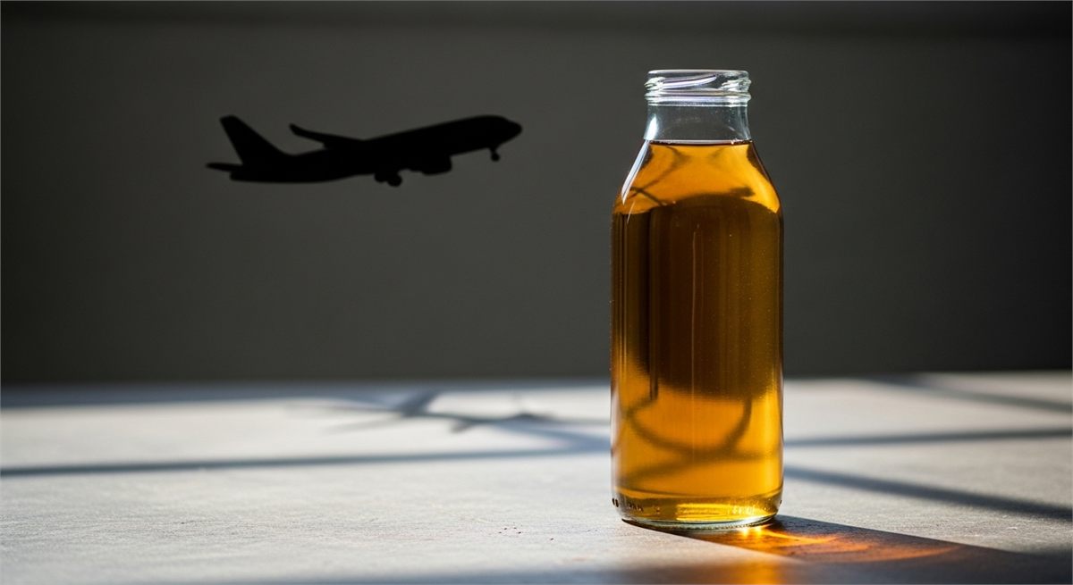 항공유와 친환경 연료 전환 흐름을 상징적으로 보여주는 장면 