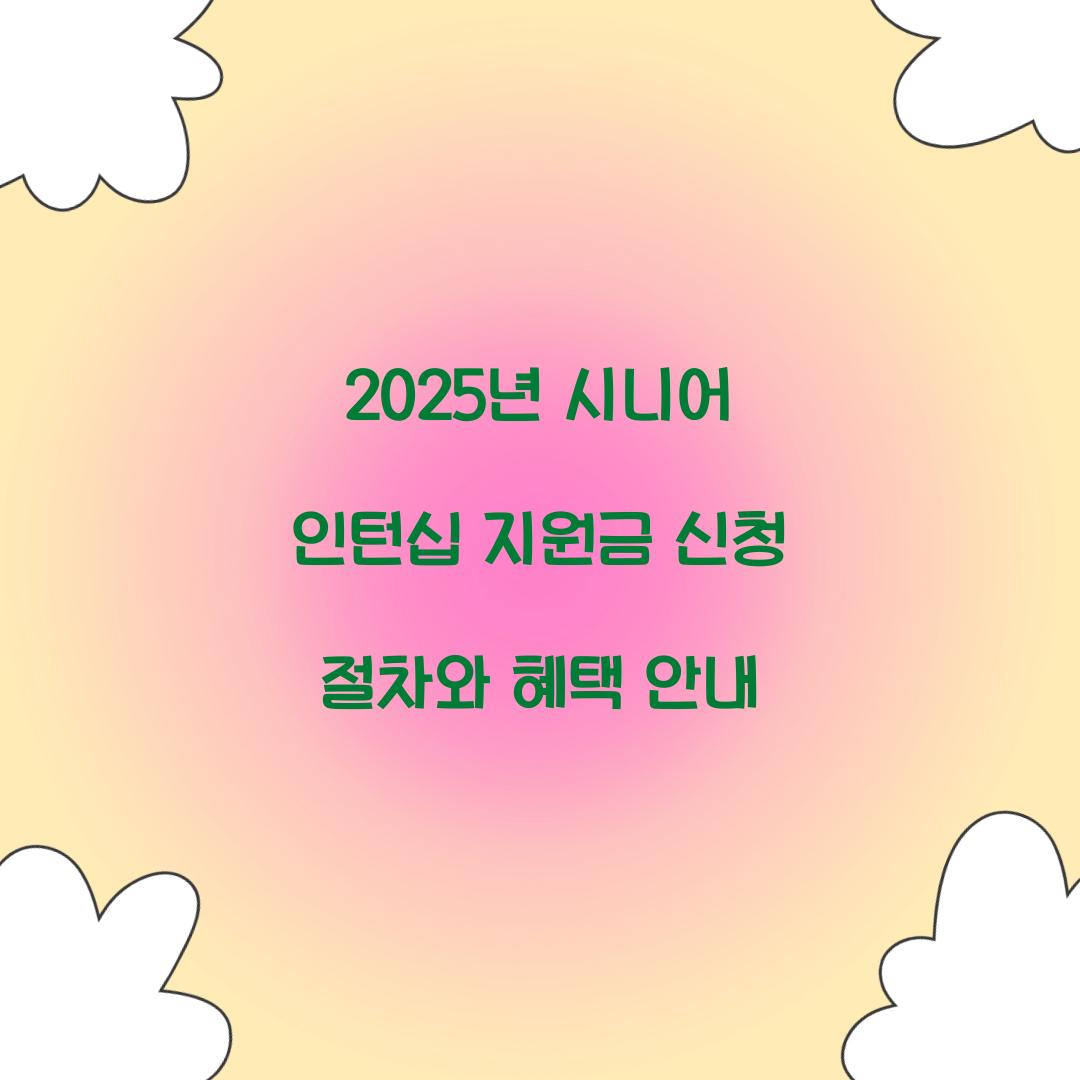 시니어 인턴십 지원금