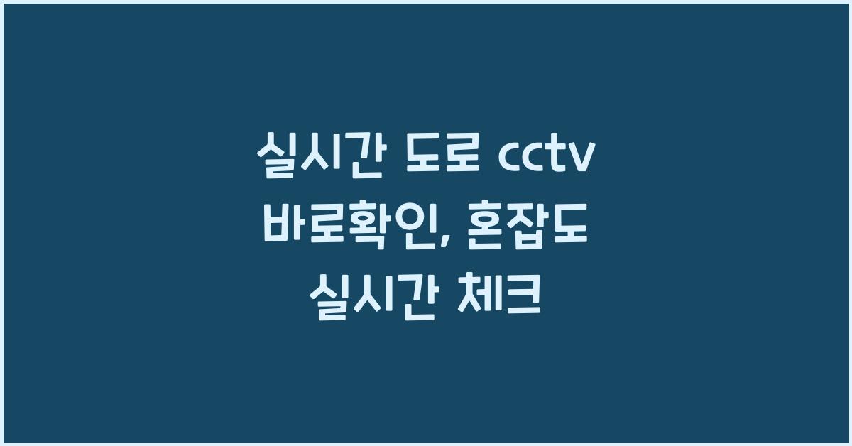 실시간 도로 cctv 바로확인