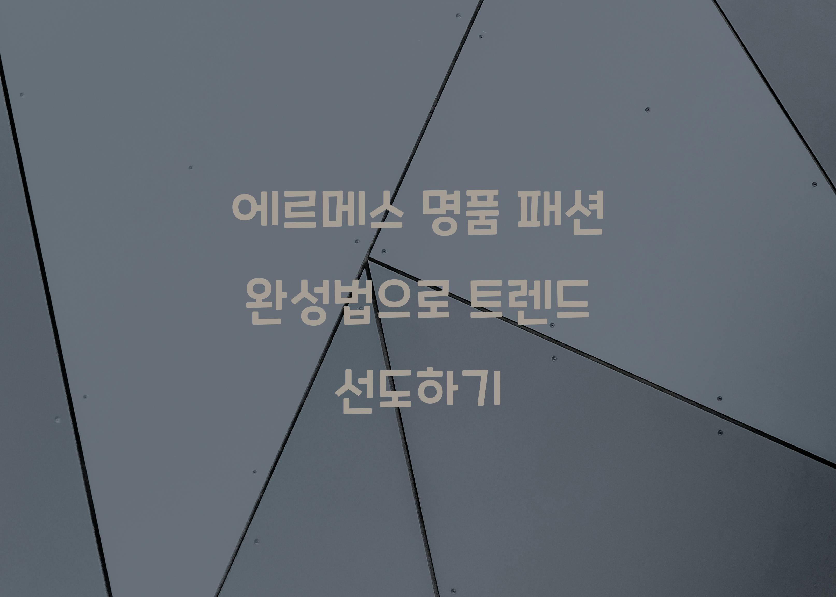 에르메스 명품 패션 완성법
