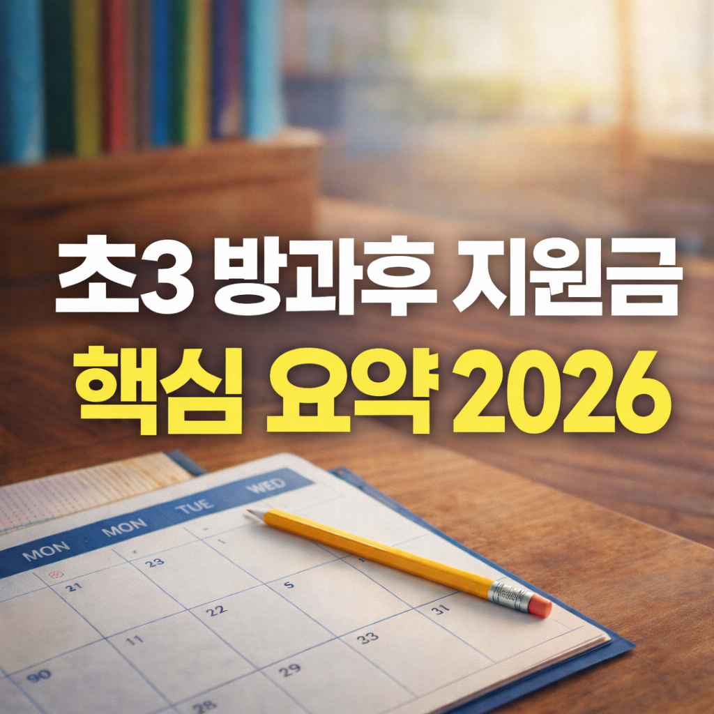 초3 방과후 지원금 핵심 요약｜2026년 기준으로 꼭 알아야 할 내용
