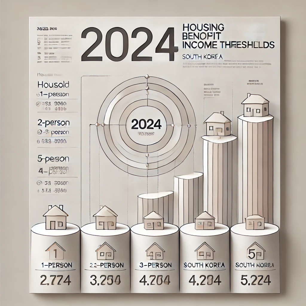 2024 주거급여 소득 기준에 대한 표를 시각적으로 표현한 이미지