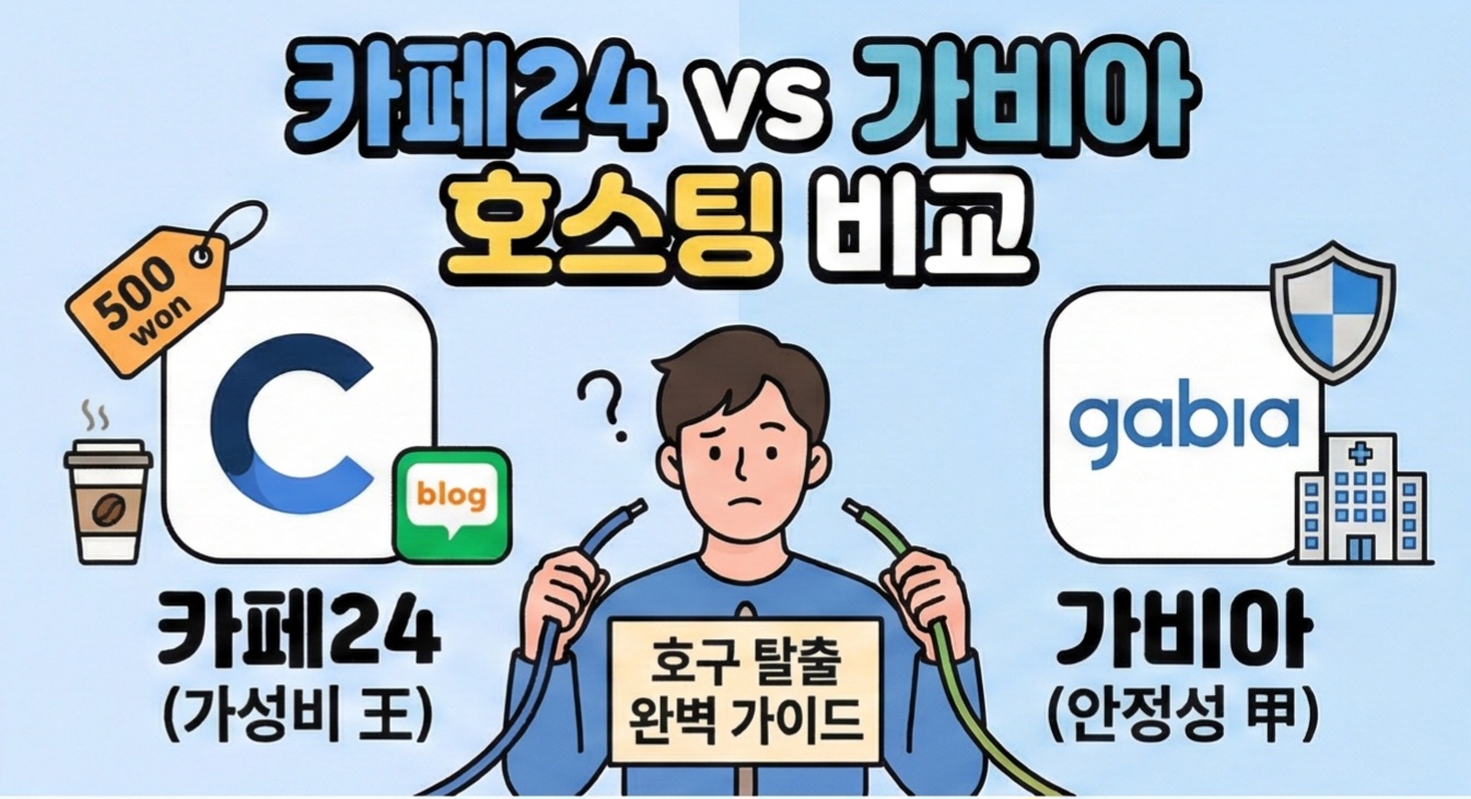카페24 vs 가비아 호스팅 비교