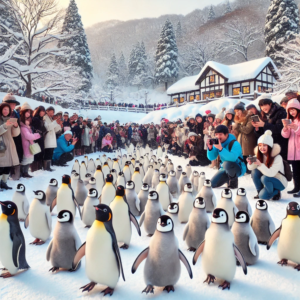 겨울 한정! 펭귄 퍼레이드