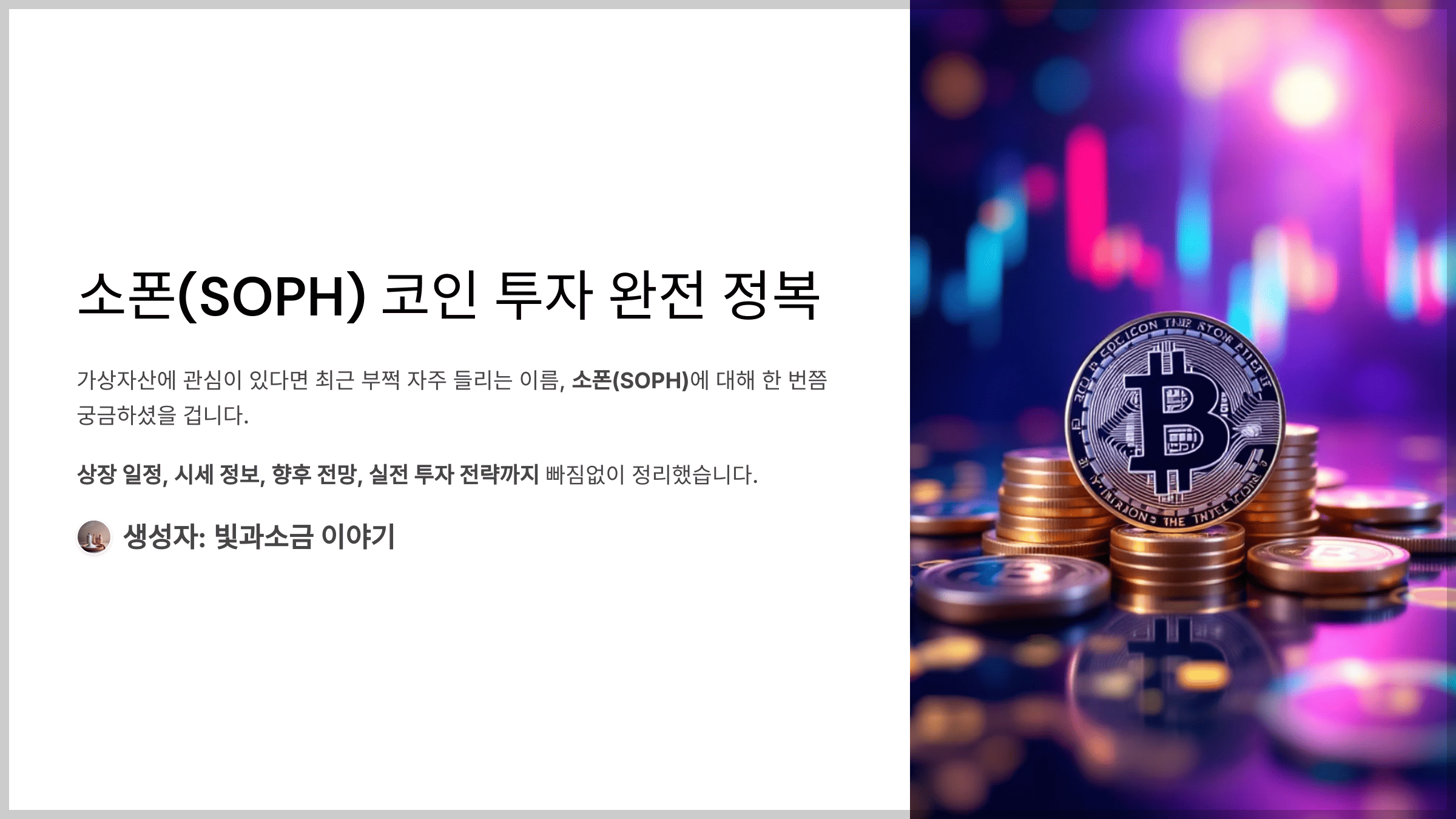 소폰(SOPH) 코인 투자 완전 정복, 상장 정보부터 시세 전망까지