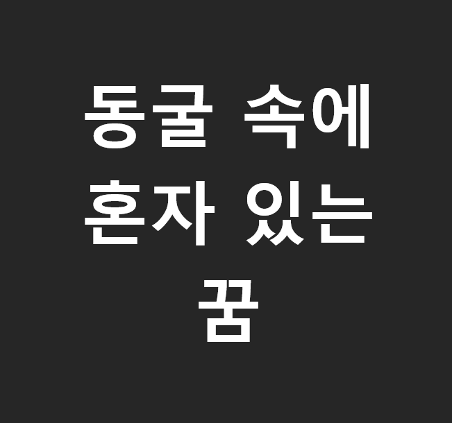동굴 속에 혼자 있는 꿈