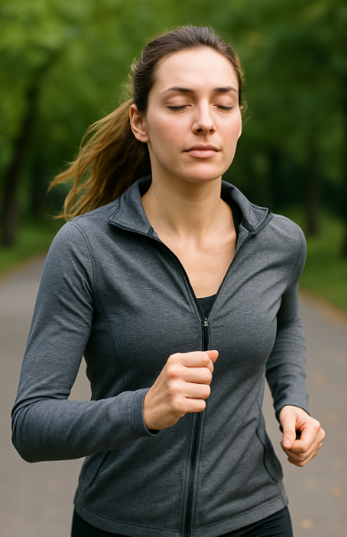 러닝을 하고 있는 여성 러너 이미지