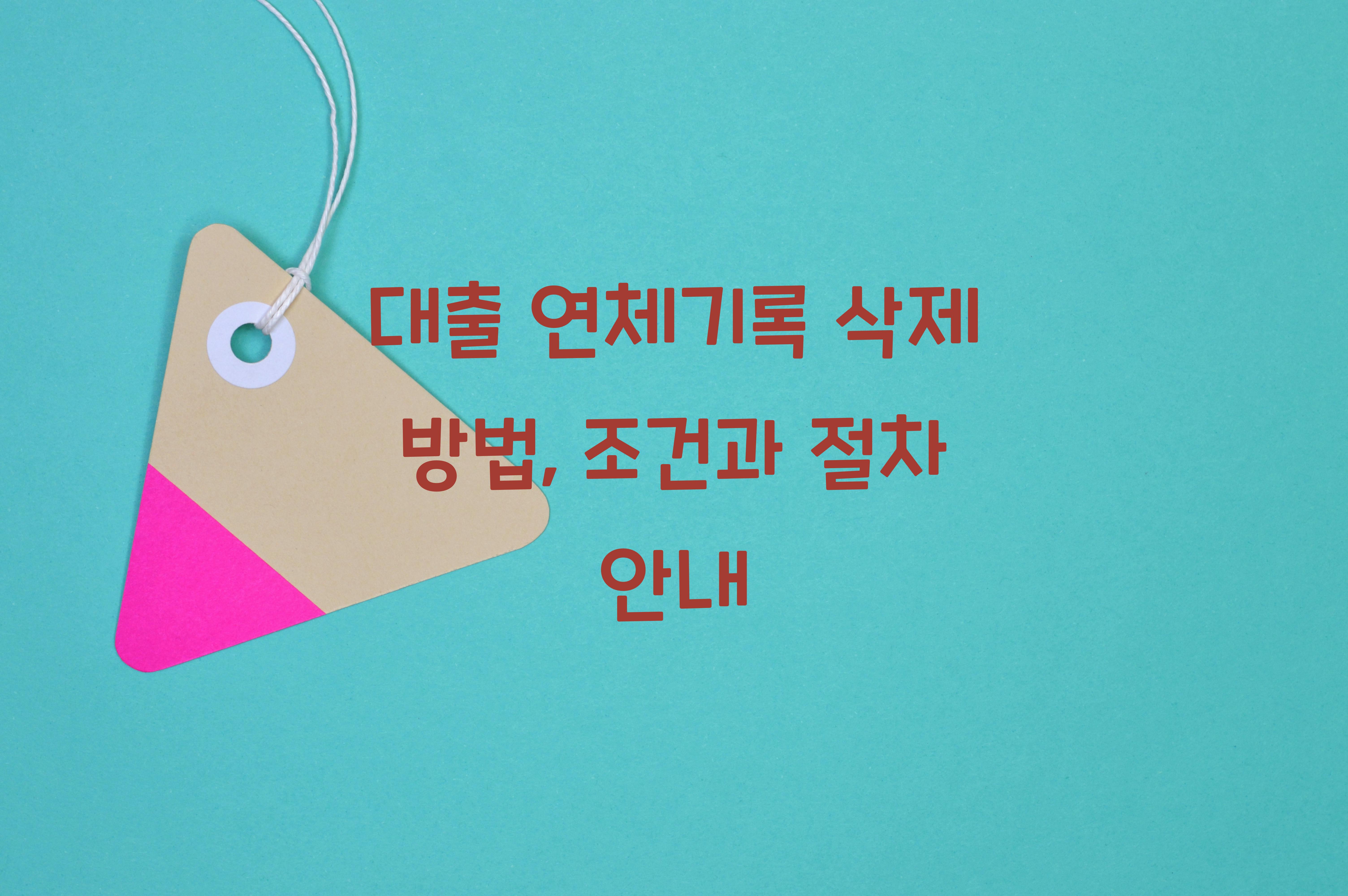 대출 연체기록 삭제 방법