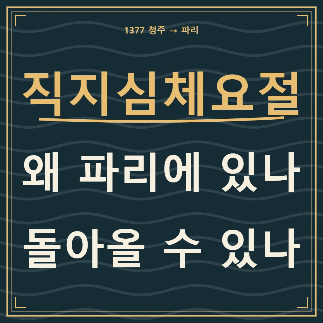 직지심체요절, 청주에서 파리로 이어진 경로와 반환의 질문
