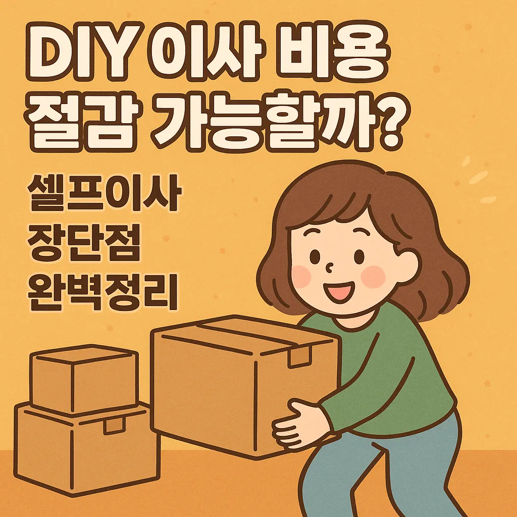 DIY 이사 비용 절감 가능할까? 셀프이사 장단점 완벽정리