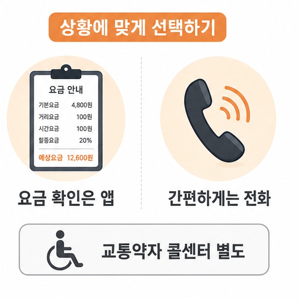 상황별 콜택시 부르는 방법 비교