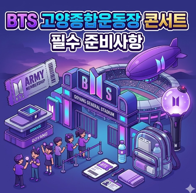 BTS 고양종합운동장 콘서트 필수 준비물 버스 막차 주차 정보