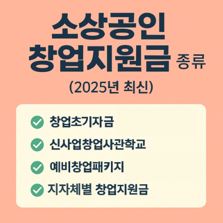 소상공인 창업지원금 종류 