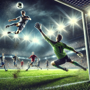 역동적인 축구 경기 장면