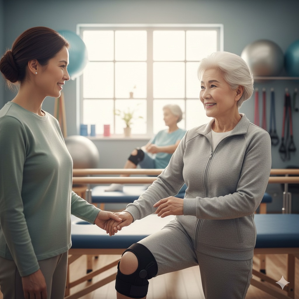 인공 관절 치환술 받은 어머니