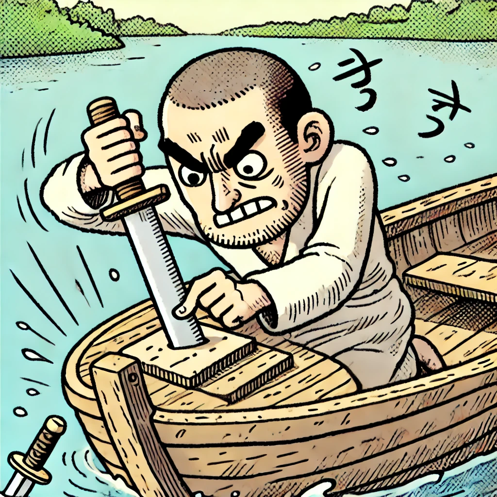 각주구검(刻舟求劍) 배에 새기고 칼을 찾는다 - 요약