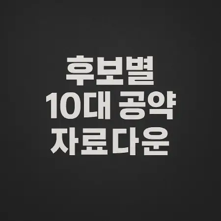 2025 대선 후보 10대 공약 요약 비교