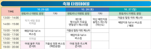 2024 청정완도 가을섬 여행 일정표
