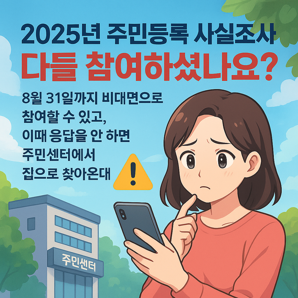 2025년 주민등록 사실조사 참여 방법과 유의사항 정리