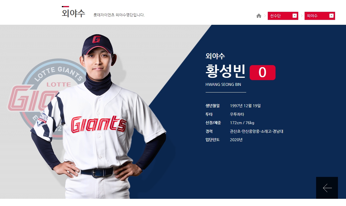 롯데 외야수 황성빈