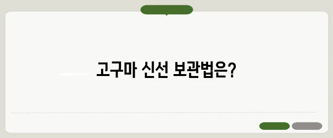 고구마 보관법 신선하게 유지하는 팁
