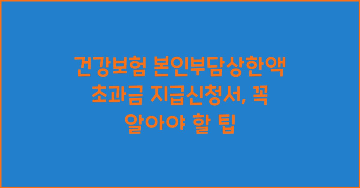 건강보험 본인부담상한액 초과금 지급신청서