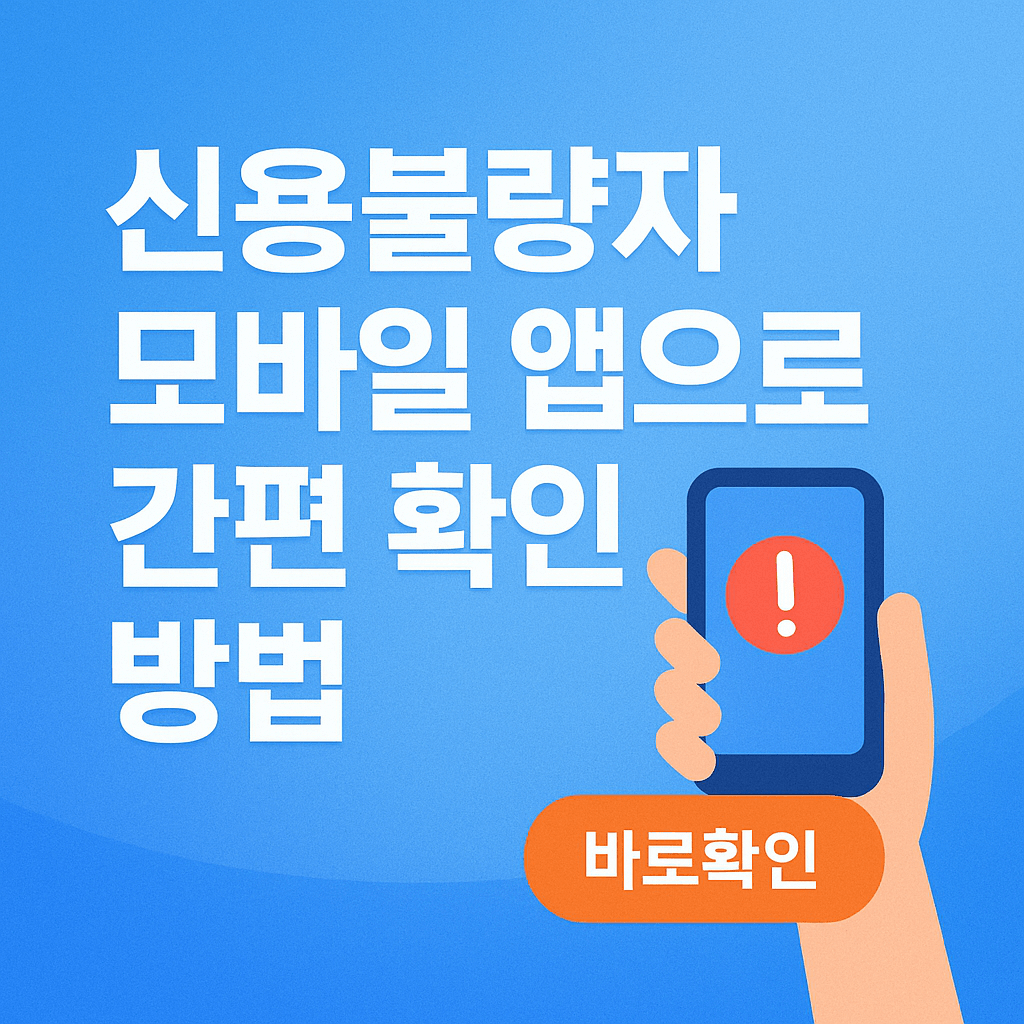 신용불량자 모바일 앱으로 간편 확인 방법