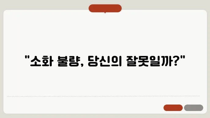 소화가 잘 안되는 이유