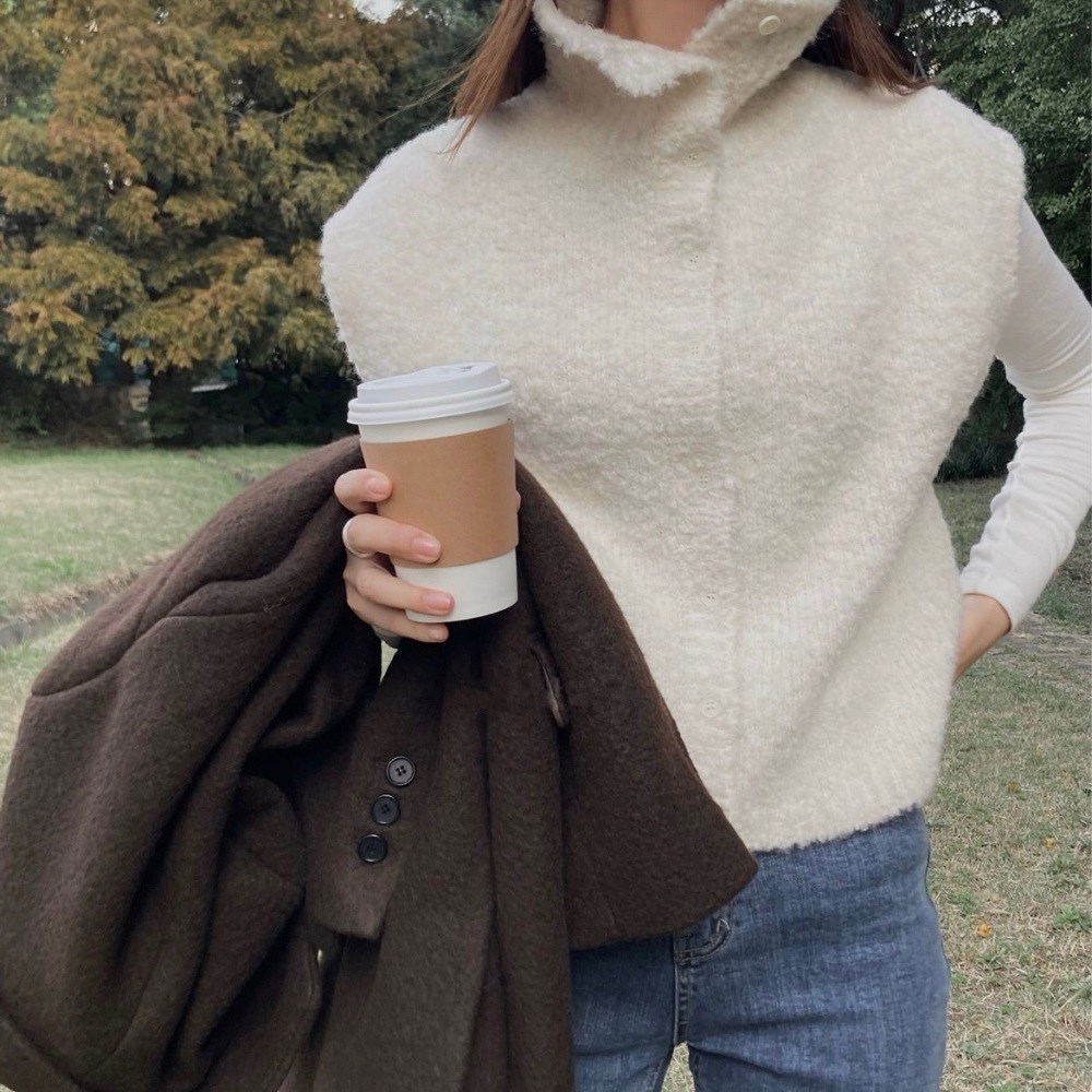 이너로 입기좋은 하이넥 부클 베스트 이너조끼(4color) Free 브라운