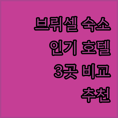 브뤼셀 여행 어디서 묵을까 인기 호텔