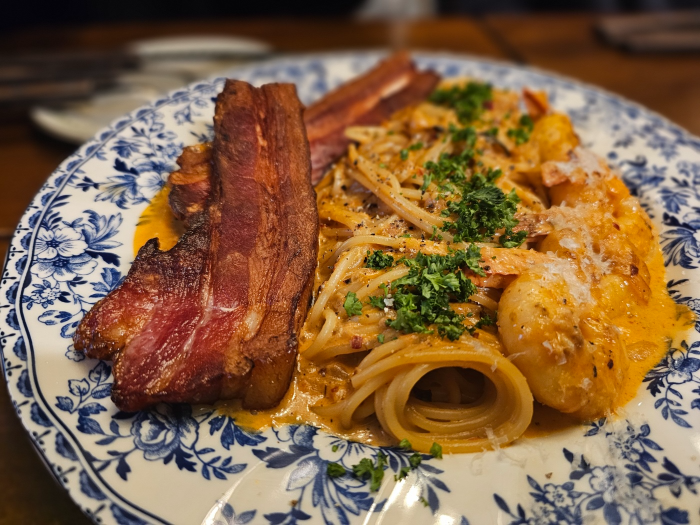 노릇한 베이컨, 통통한 통새우